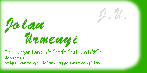 jolan urmenyi business card